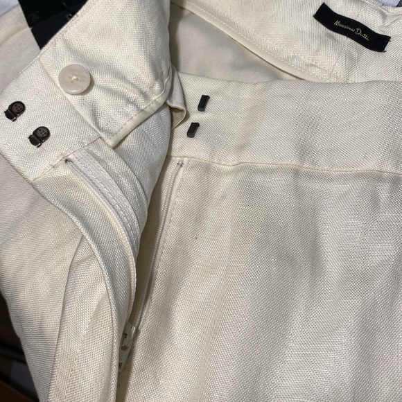 NWT. Massimo Dutti Vanilla 100% Linen Suit Trousers with Double Tabs. Size 8. - Picture 5 of 8